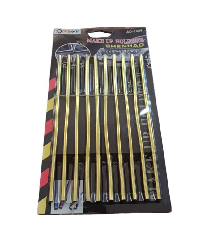 Oto Aksesuarcım 72514779 U Tip Geçmeli Havalandırma Nikelaj Şerit Çıta İnce 20Cm 10 Parça Gold