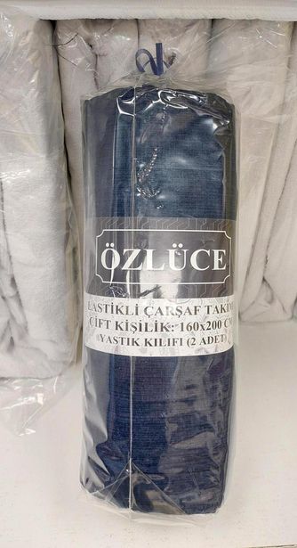 Özlü Fitted Lastikli Çift Kişilik Çarşaf Seti (160x200)-Lacivert