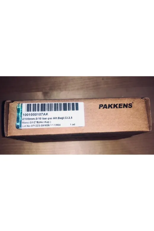 Pakkens TYC4ETTZEN170734036273121 Manometre 0-10 Bar Kuru Manometre 100Mm Çap