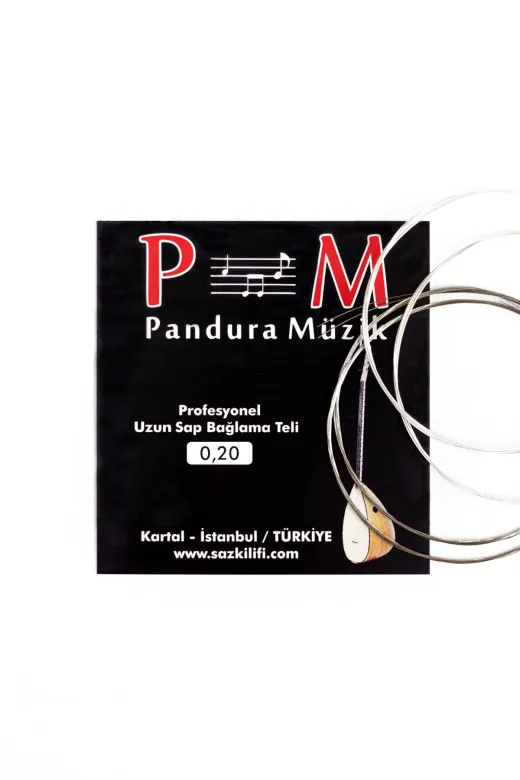 PANDURA MÜZİK PMTELUZN5 Profesyonel Paslanmaz 0,20 Uzun Sap Bağlama Teli 5' Li