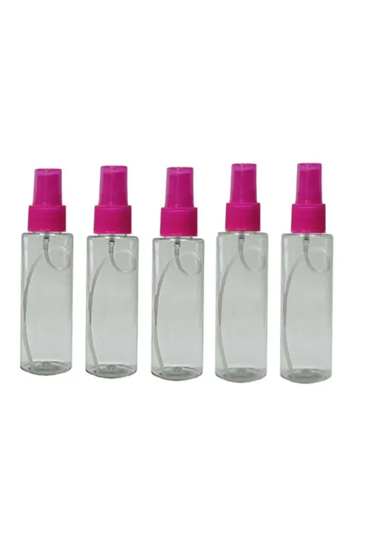 Paradise 8697431701428 100 Adet Sert Plastik 100Ml Boş Sprey Kolonya Dezenfektan,parfüm Genel Bakım Şişesi Pembe