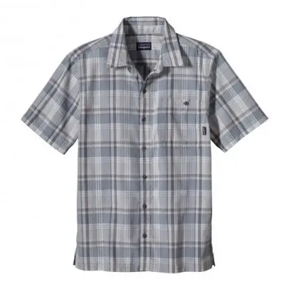 Patagonia Erkek Puckerware® Gömlek/Hafif ve Nefes Alabilir - Renk: Gri-Beyaz, Beden: M