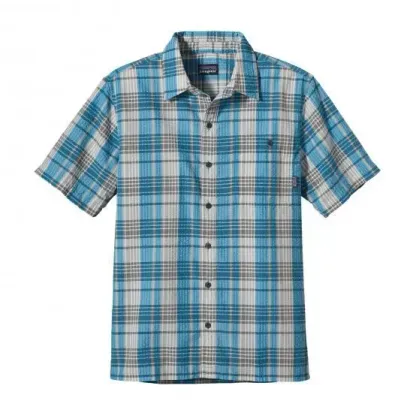 Patagonia Erkek Puckerware® Gömlek/Hafif ve Nefes Alabilir - Renk: Mavi-Beyaz, Beden: XXL