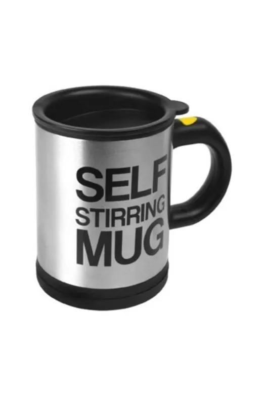 Patladı Gitti PG0085 Kendi Kendini Karıştıran Mikser Kupa Termos Bardak; Self Stirring Mug - Siyah Glrshop