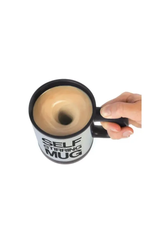 Patladı Gitti PG0085 Kendi Kendini Karıştıran Mikser Kupa Termos Bardak; Self Stirring Mug - Siyah Glrshop
