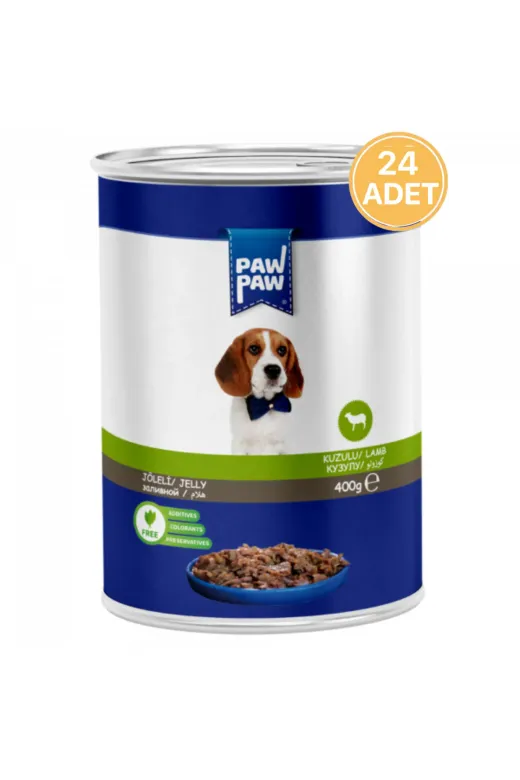 Paw Paw E208024 Jelly Parça Etli Kuzulu Yavru Köpek Konservesi 400 Gr (24 Adet)