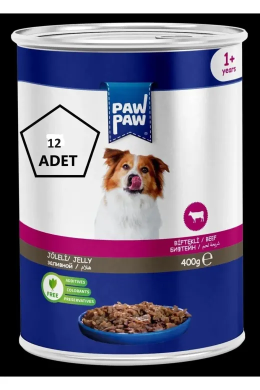 Paw Paw klass335 (Klassmama)Joleli Biftek Etli Yetişkin Köpek Konservesi 400Gr 12'li