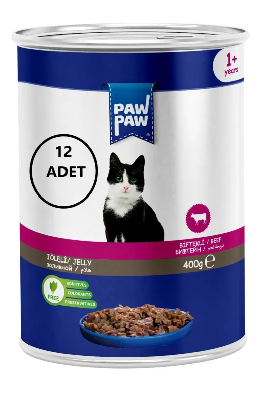Paw Paw (Klassmama) Joleli Biftek Etli Yetişkin Kedi Konservesi 400Gr 12'liklas331