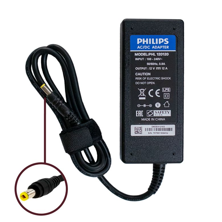 PHILIPS  PHL 120120 12V 12A - 5.5*2.5 Plastik Kasa Adaptör 144W