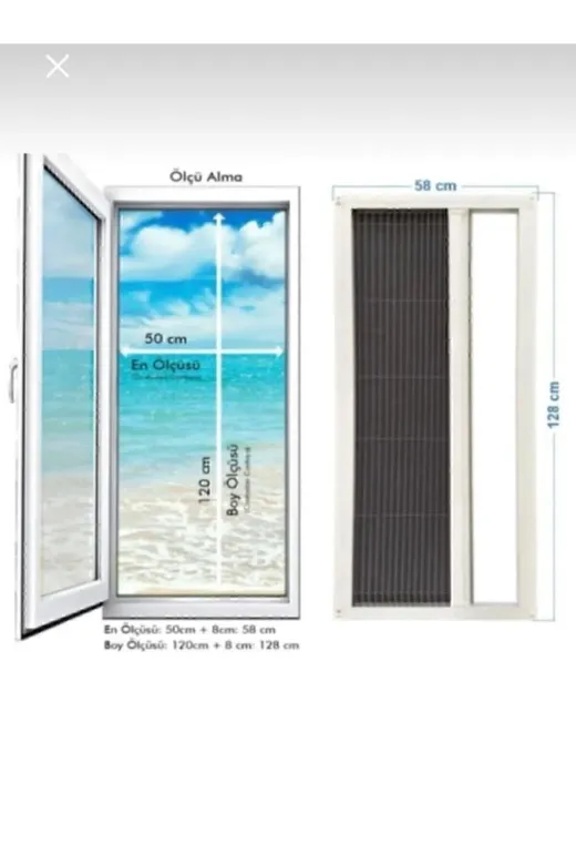 Plisem MRCPLİSEALTINMEŞE Plise Pileli Sürgülü Sineklik 0-90 X 0-210 Cm, Ahşap Kapı ,pimapen Kapı )Pilise