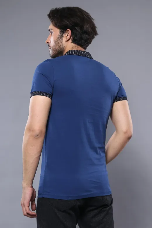 Polo Yaka Mavi T-shirt | Wessi