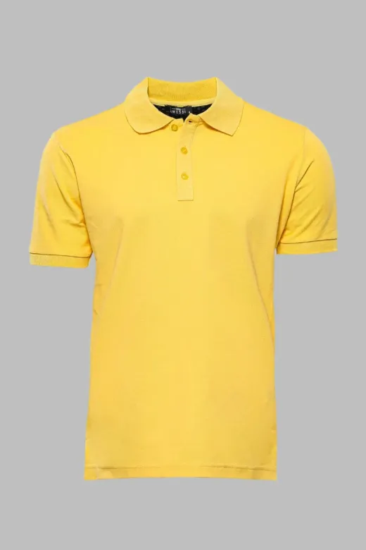 Polo Yaka Oxford Sarı T-shirt | Wessi