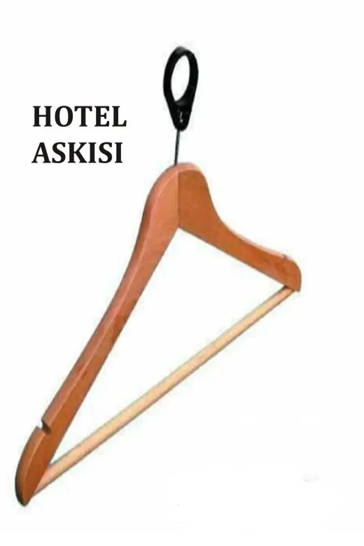 Poshinposh TYBUH90O65V2S8MK27 5 Adet Ahşap Askı Otel Tipi, Otel Askısı, Elbise Askısı, Askı