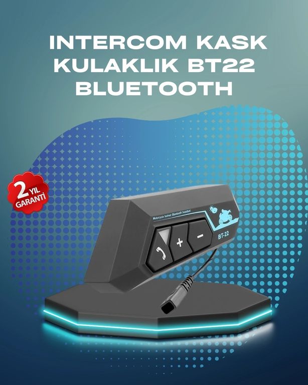 PRATİKOBA 119774036 Mey İthalat Bt22 Kask Bluetooth Kulaklık Su Geçirmez Motosiklet İletişim Sistemi