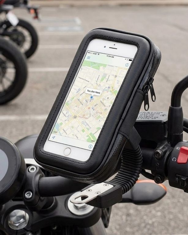 PRATİKOBA MEYTDUCZZZT52MOTORTUTUCU-1-BLMY Mey İthalat Su Geçirmez Motosiklet Scooter Telefon Standı Dokunmatik Ekranlı Bisiklet Tutucu