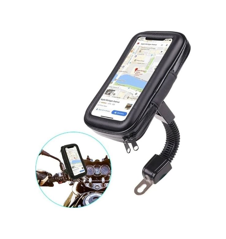 PRATİKOBA MEYTDUCZZZT52MOTORTUTUCU-1-BLMY Mey İthalat Su Geçirmez Motosiklet Scooter Telefon Standı Dokunmatik Ekranlı Bisiklet Tutucu