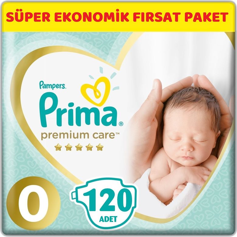 Premium Care Bebek Bezi Beden:0 (1.5-2.5Kg) Prematüre 120 Adet Süper Ekonomik Fırsat Pk
