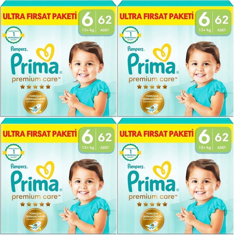Premium Care Bebek Bezi Beden:6 (13+) Extra Large 248 Adet Ultra Fırsat Pk