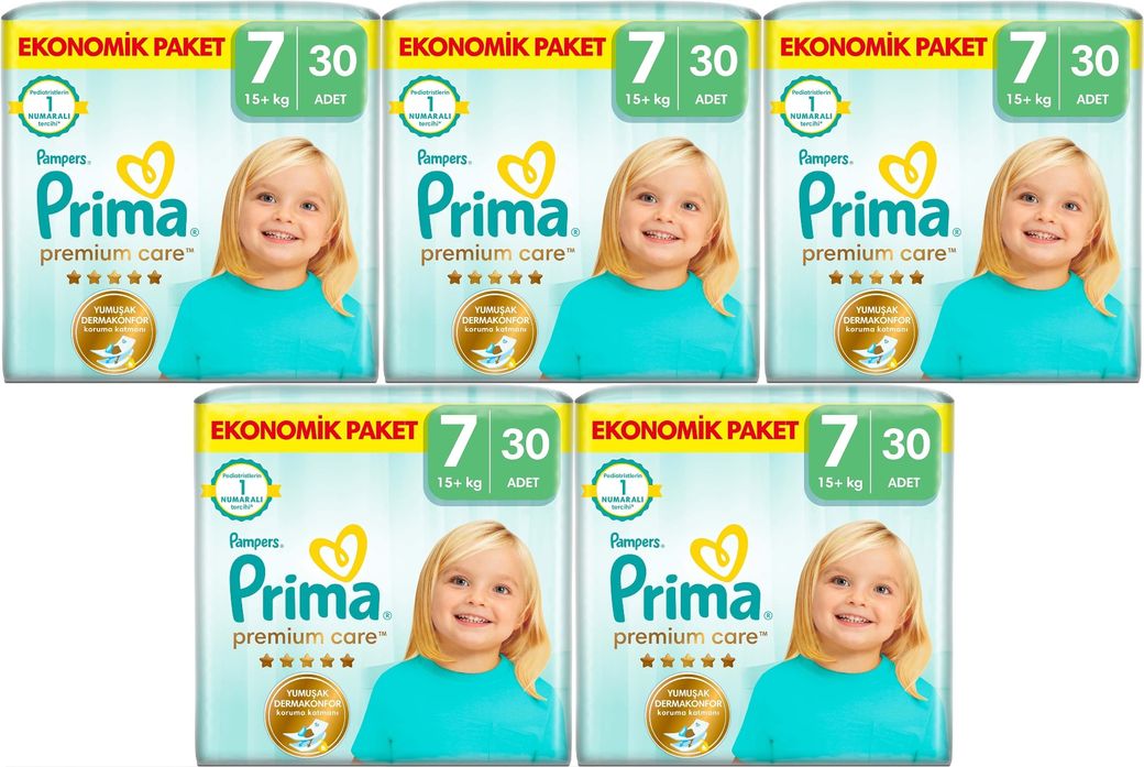 Premium Care Bebek Bezi Beden:7 (15+KG) XXX Large 150 Adet Mega Ekonomik Pk