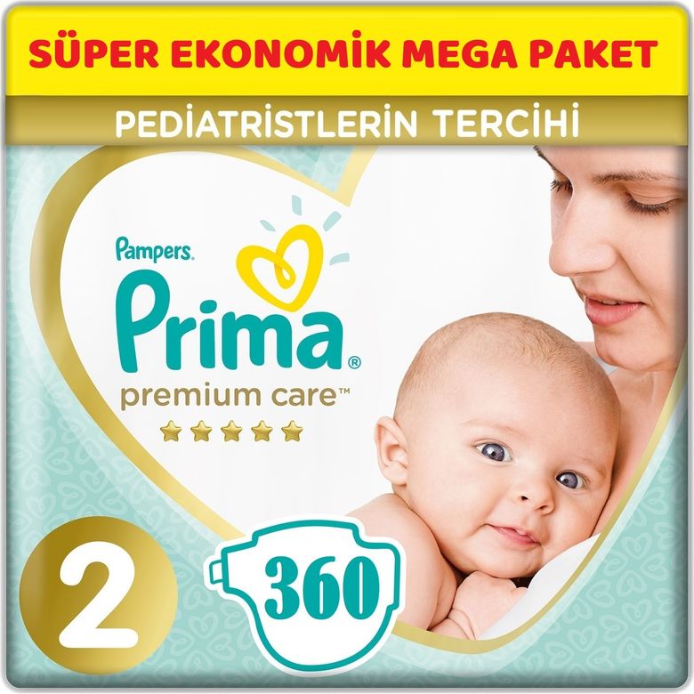 Prima Premium Care Bebek Bezi 2 Beden 4-8 KG Mini 360 Adet Süper Ekonomik MeGa Pk