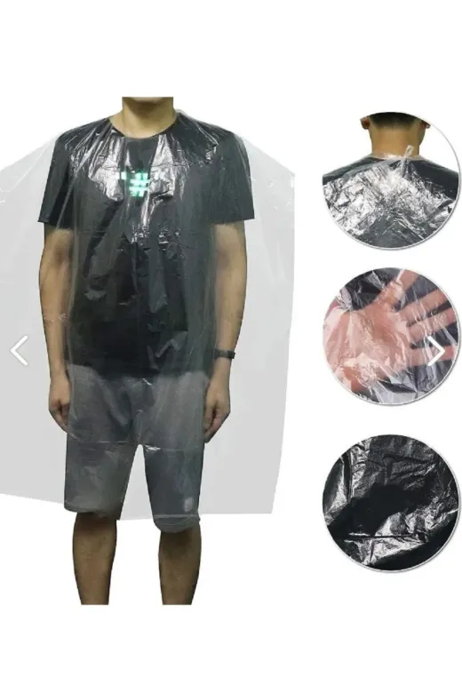 PRİVATE 86981739326050 50 Adet Tek Kullanımlık Naylon Önlük Penuar Çalışma Boya Mutfak Kuaför Önlüğü Apron Kullan At