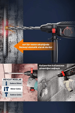 Profesyonel 850w asr531 Assur Profesyonel 850W Darbeli Kırıcı Delici Hilti 26Mm Matkap