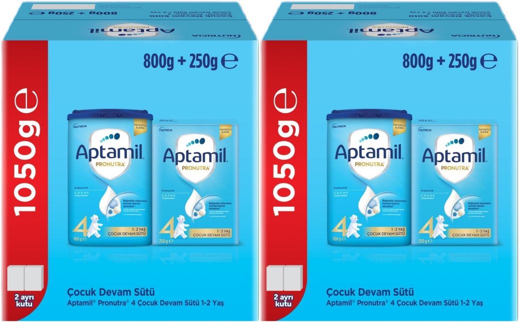 Pronutra 800GR+250GR Toplam: 1050GR Devam Sütü No:4 (1 Yaş ve Üzeri) (2 Li Set)