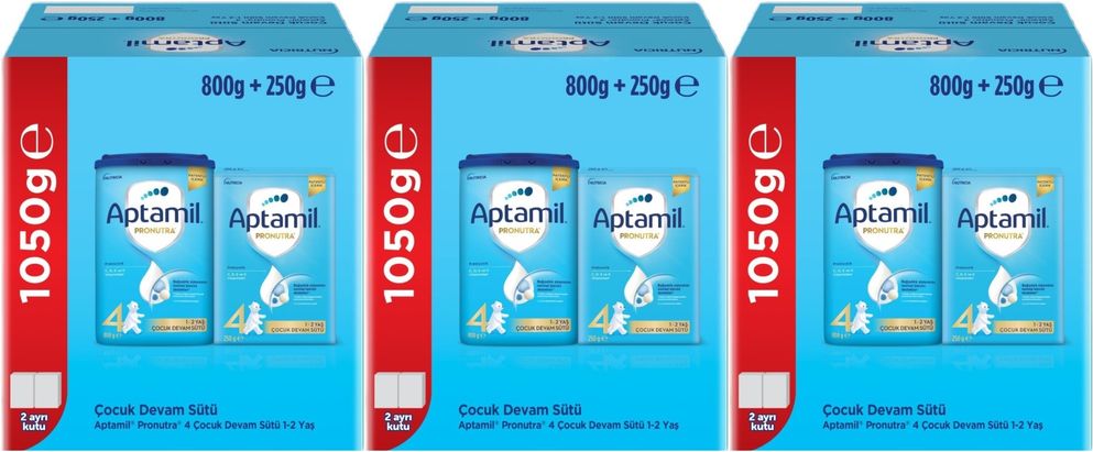 Pronutra 800GR+250GR Toplam: 1050GR Devam Sütü No:4 (1 Yaş ve Üzeri) (3 Lü Set)