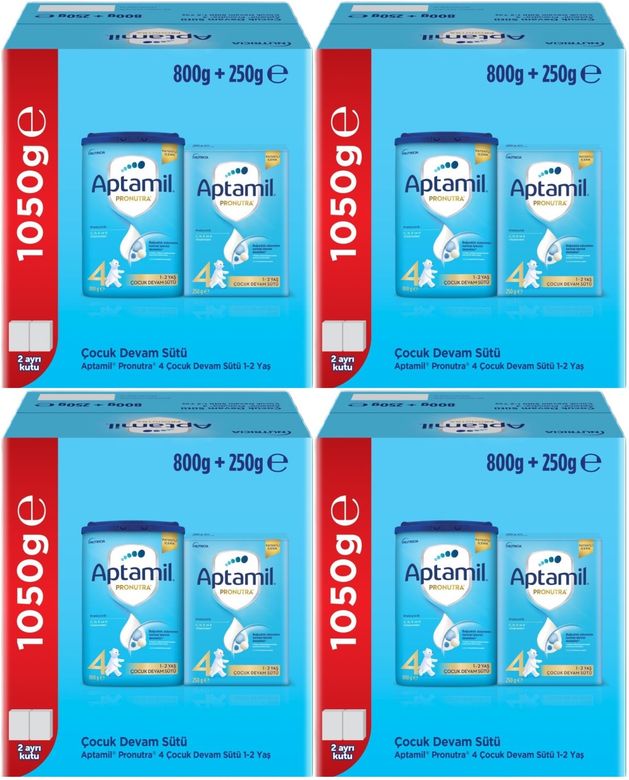 Pronutra 800GR+250GR Toplam: 1050GR Devam Sütü No:4 (1 Yaş ve Üzeri) (4 Lü Set)