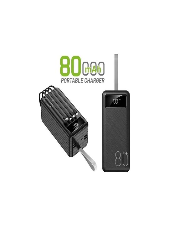 PW-94 LCD Ekran 4xUSB, Acl Pw-94 80.000Mah  Lcd Ekran 4Xusb, Dahili Usb, Usb-C, Lightning, Mikro Powerbank