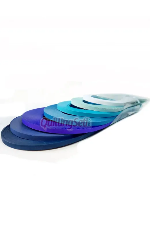 quilling MAVİ-10mm-50li-350 10Mm X 50 Adetli Mavi Dünya Serisi Kağıtları - 7 Farklı Renk Mavi Tonu 350 Adet