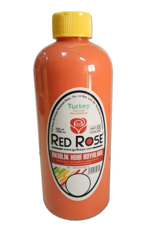 quilling RR-akrlk-BY-10LU-500ML Hobi Akrilik Boya 10Lu Takım 10 Renk Birden Redrose 500Ml