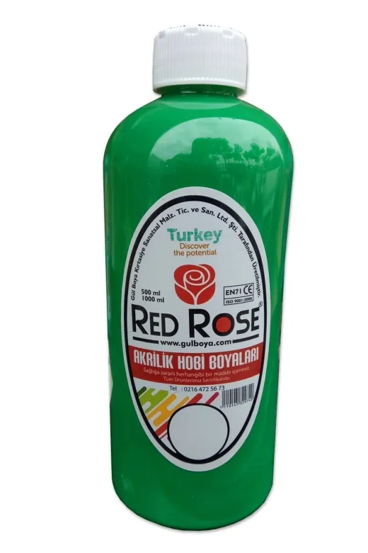 quilling RR-akrlk-BY-10LU-500ML Hobi Akrilik Boya 10Lu Takım 10 Renk Birden Redrose 500Ml