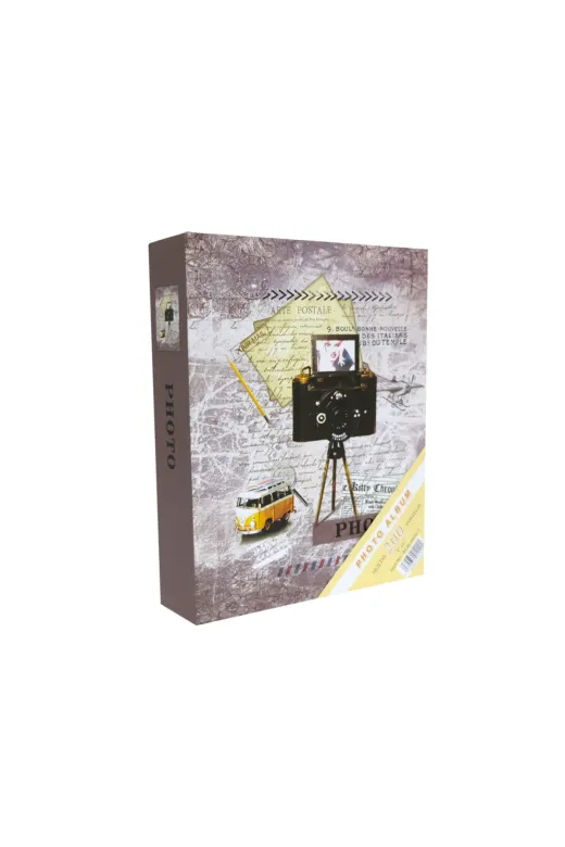 Rabsev RS4602-1 Fotoğraf Albümü 10X15Cm 200 Fotoğraf Kapasiteli Renkli Kamera Desenli Anı Albümü