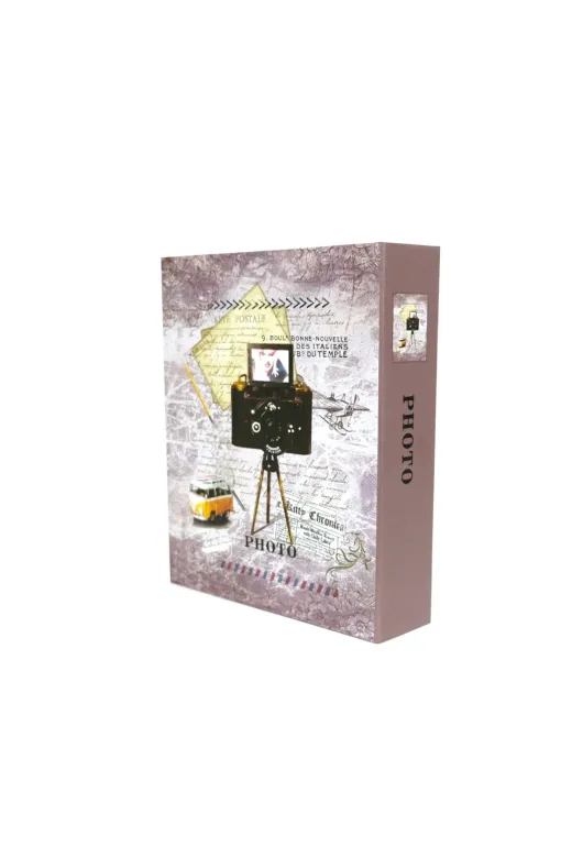 Rabsev RS4602-1 Fotoğraf Albümü 10X15Cm 200 Fotoğraf Kapasiteli Renkli Kamera Desenli Anı Albümü