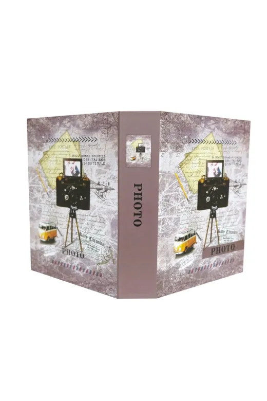 Rabsev RS4602-1 Fotoğraf Albümü 10X15Cm 200 Fotoğraf Kapasiteli Renkli Kamera Desenli Anı Albümü