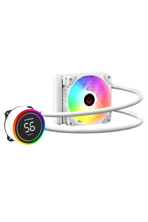 Rampage 40931 Helios C13 Beyaz 12Cm Fan Sıcaklık Göstergeli Intel Am5 Argb 120Mm Sıvı Soğutmalı Cpu Fan