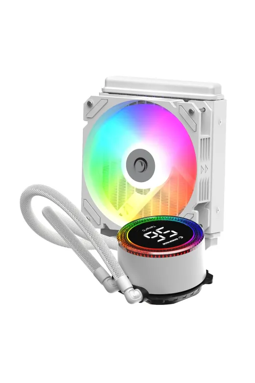 Rampage 40931 Helios C13 Beyaz 12Cm Fan Sıcaklık Göstergeli Intel Am5 Argb 120Mm Sıvı Soğutmalı Cpu Fan