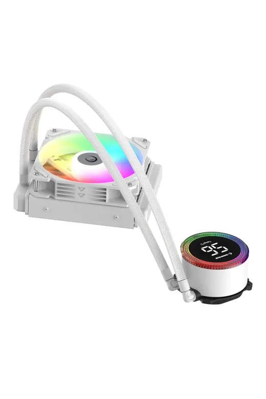 Rampage 40931 Helios C13 Beyaz 12Cm Fan Sıcaklık Göstergeli Intel Am5 Argb 120Mm Sıvı Soğutmalı Cpu Fan