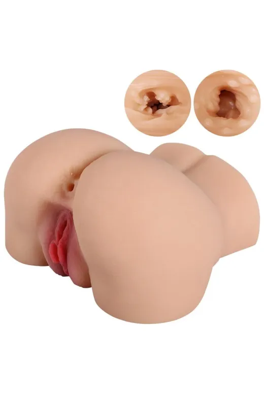Realistik Anal Vajinal Mastürbatör Titreşimli Suni Kalça Vajina