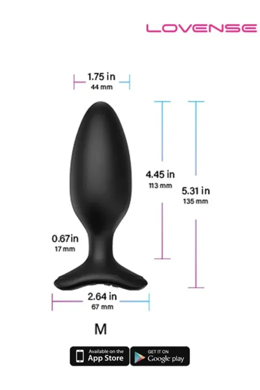 Red Fox 100334316910038 Hush 2 Anal Plug 1.75" App Controlled