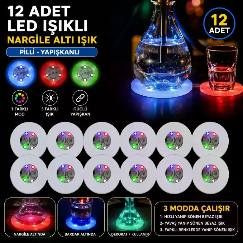 Rgb Led Altı Işık 12’li Set