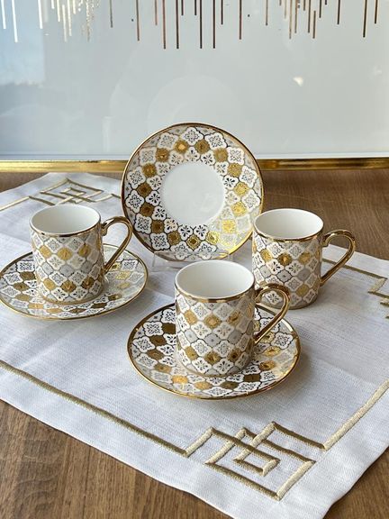 ROSSEV kah541847041 Türk Kahve Fincanı Amaris 6 Kişilik 12 Parça