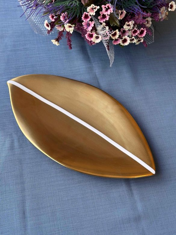 ROSSEV kas546840998 Yaprak Gold Servis Sunum Tabak