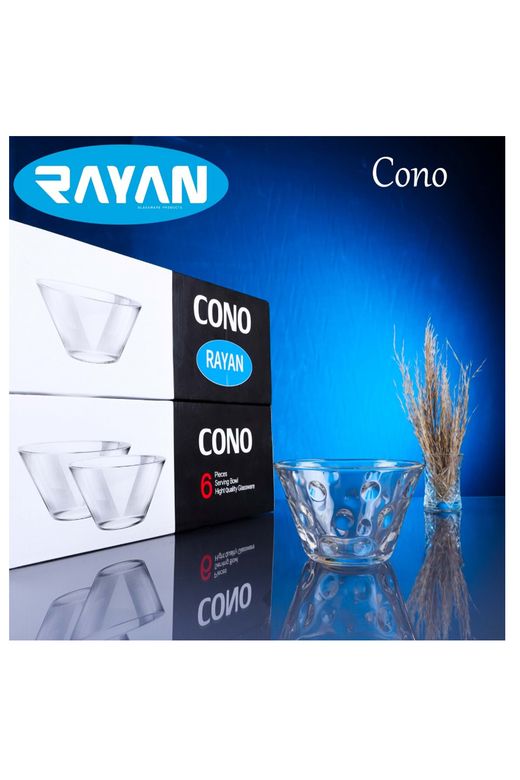 Royaleks RT-RYL-HMR10642 Rayan Cono 6'lı Büyük Cam Kase