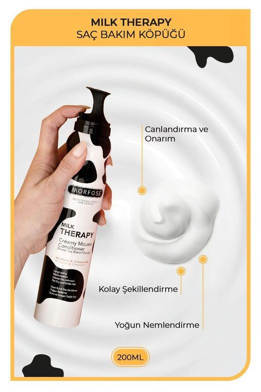 Royaleks RT-RYL-HMR24319 Milk Therapy Kremsi Saç Bakım Köpük 200 Ml - Besleyici Koruyucu - Mrfs