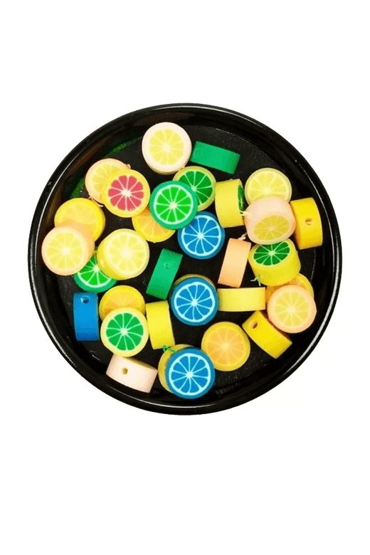 RT-RYL-B-0030-90 90 Adet 10 Mm Polimer Kil Fimo Boncuk Takı Bileklik + 5 Metre Lastikli Misina Hediye - Renkli Limon