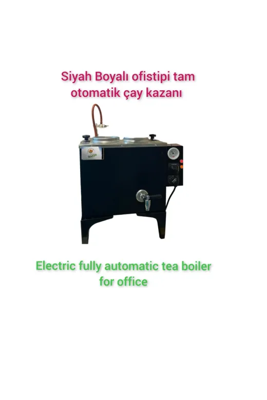 SAFİR ÇAY KAZANLARI 06022025siyahofistipi Safir 2 Gözlü Siyah Boyalı Çay Makinesi Sadece Elektrikli Ofistipi Çay Kazanı Bürotipi Çay Ocağı