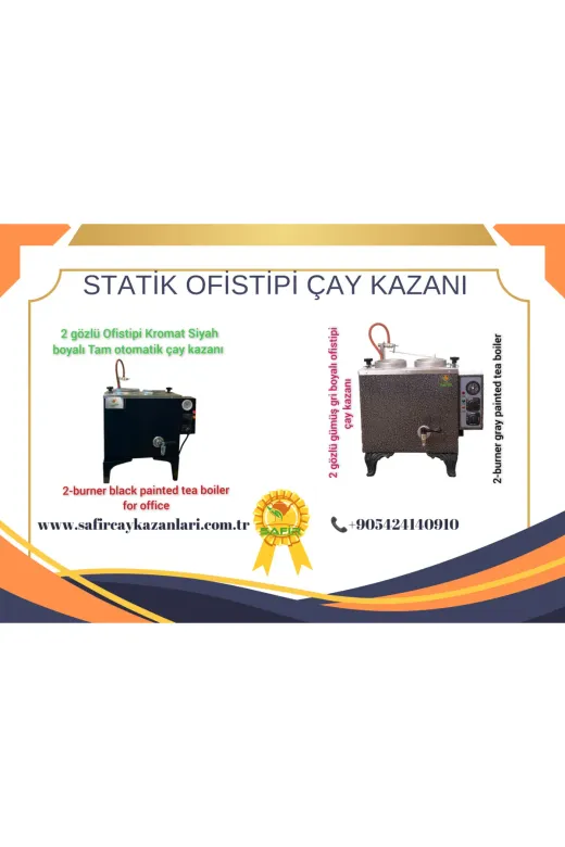 SAFİR ÇAY KAZANLARI 06022025siyahofistipi Safir 2 Gözlü Siyah Boyalı Çay Makinesi Sadece Elektrikli Ofistipi Çay Kazanı Bürotipi Çay Ocağı