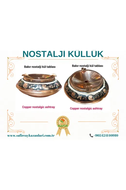 SAFİR ÇAY KAZANLARI 09122024hicivliküllük Nostaljik Bakır Kül Tablası Bakır Nostalji Küllük 2 Adet Nostalji Bakır Küllük
